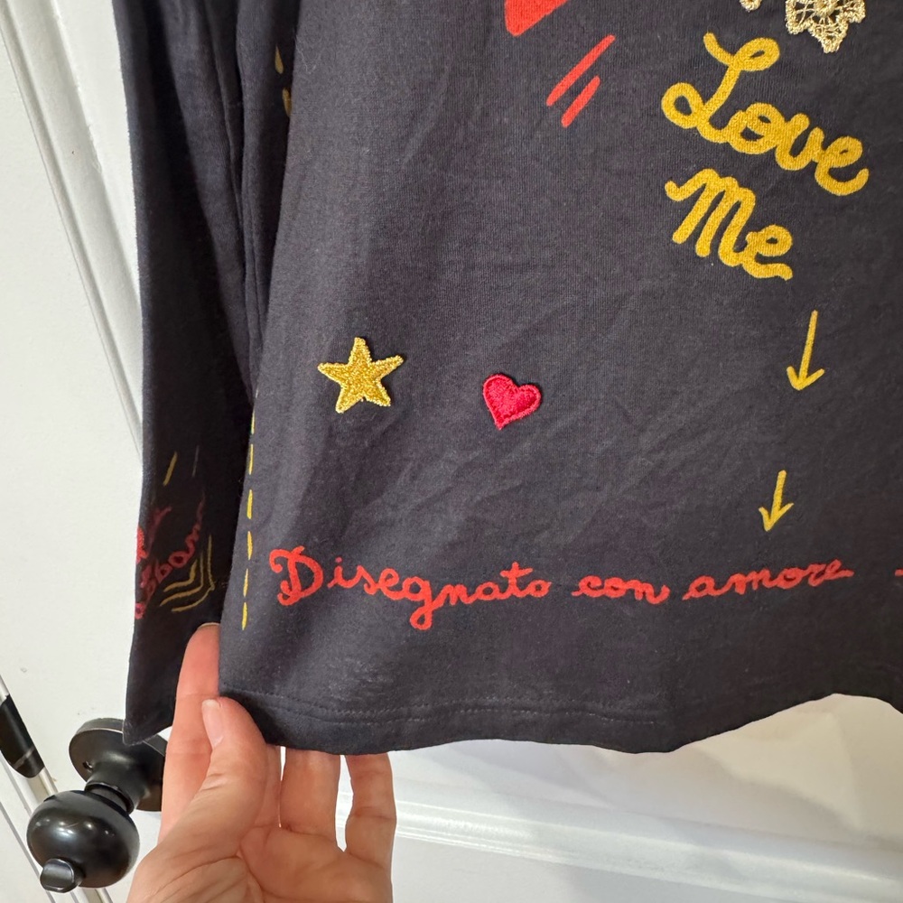 DOLCE & GABBANA GIRLS AMORE VELVET HEART LOVE LONG SLEEVE SHIRT - Picture 5 of 13